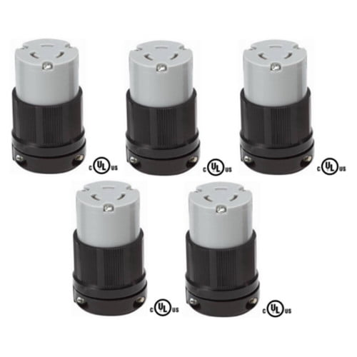 Pack of 4 L5-20P-4 cUL Listed 2 Pole 3 Wire OCSParts L5-20P Grounding Locking Plug Advanced Component Services Inc 20A 125V AC NEMA L5-20 Pack of 4 L5-20P-4 cUL Listed 2 Pole 3 Wire OCSParts L5-20P Grounding Locking Plug Advanced Component Services Inc 20A 125V AC NEMA L5-20